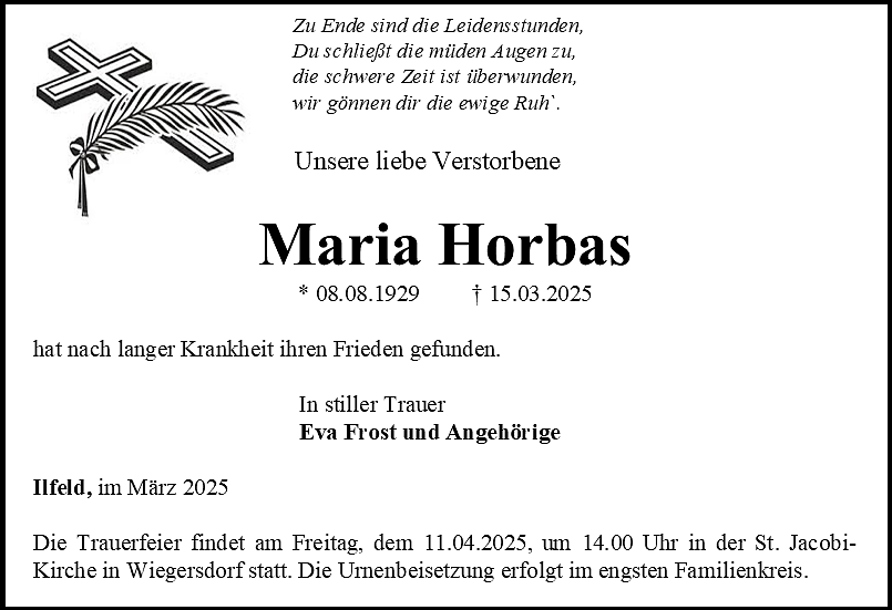 Traueranzeige (Foto: Bestattungshaus Eckhard Schade)