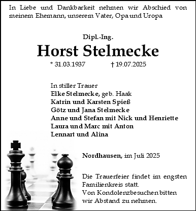 Traueranzeige (Foto: Schade)