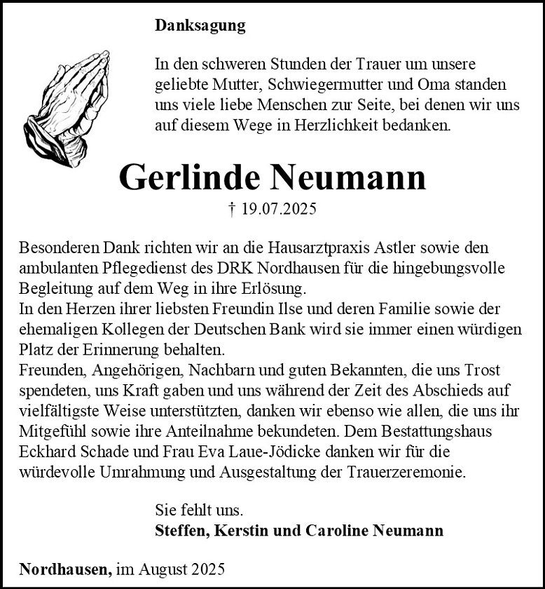 Danksagung (Foto: Schade)