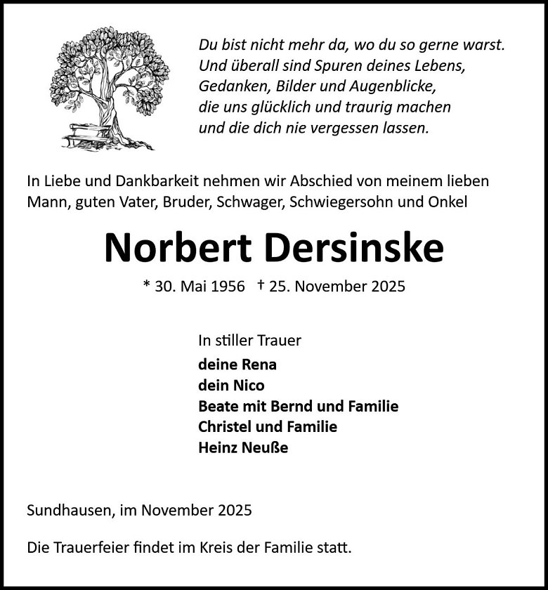 Traueranzeige (Foto: Bestattung Baumgarten)