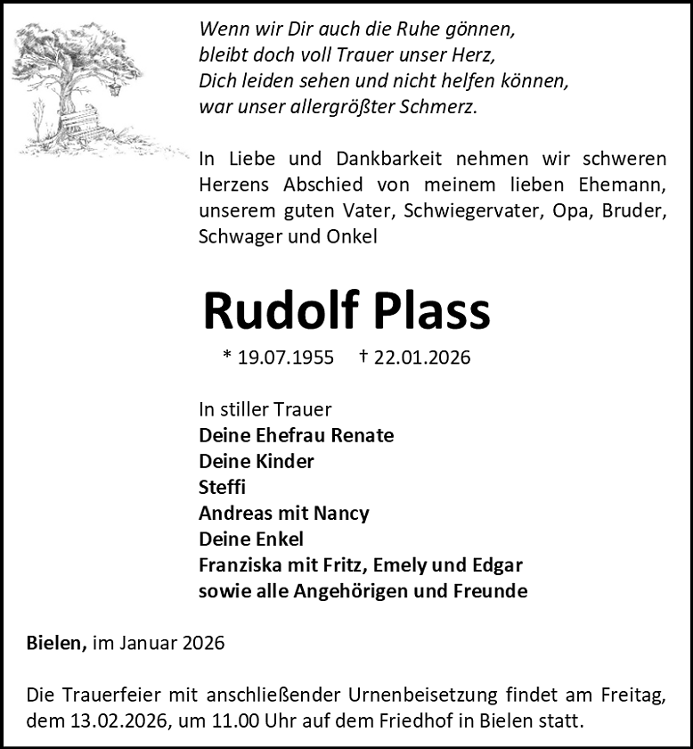 Traueranzeige (Foto: Schade)