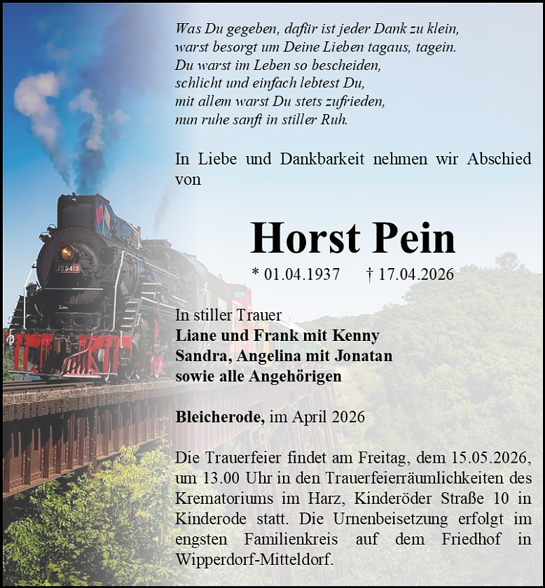 Traueranzeige (Foto: Schade)