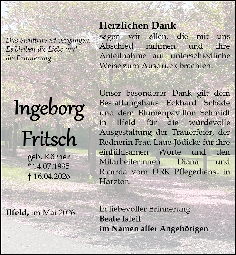Danksagung (Foto: Schade)