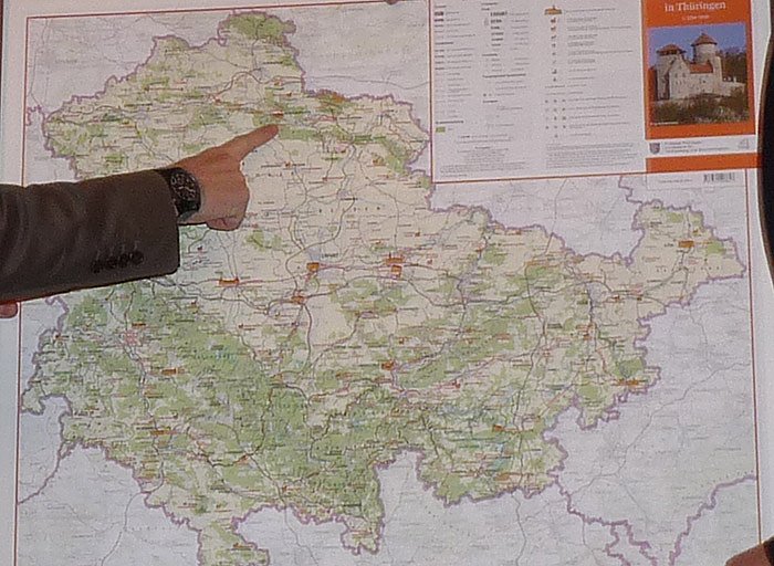 Neue Karte Burgen und Schl&ouml;sser Th&uuml;ringens