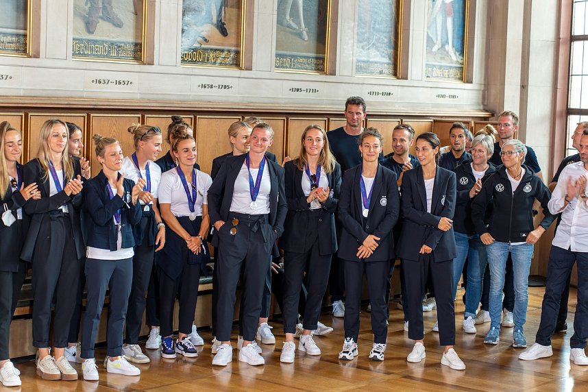 Empfang der Nationalmannschaft in Frankfurt