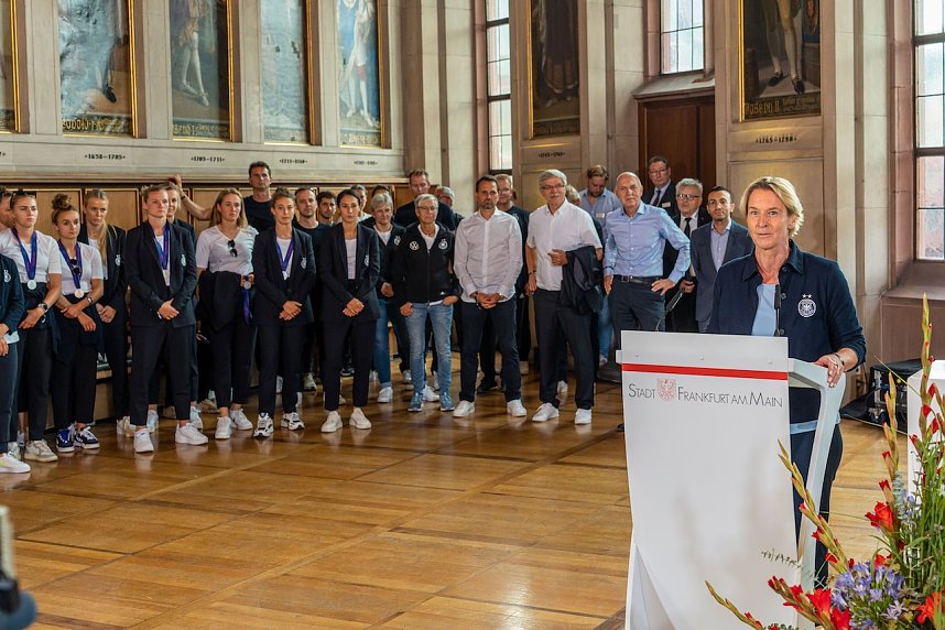 Empfang der Nationalmannschaft in Frankfurt