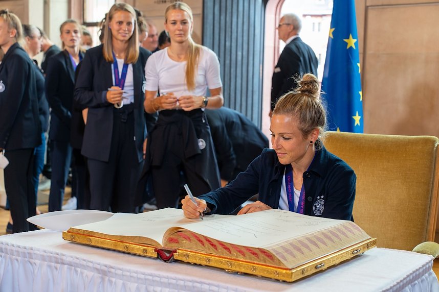 Empfang der Nationalmannschaft in Frankfurt