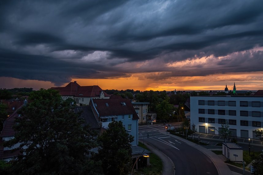 Gewitter gestern Abend &uuml;ber Th&uuml;ringen