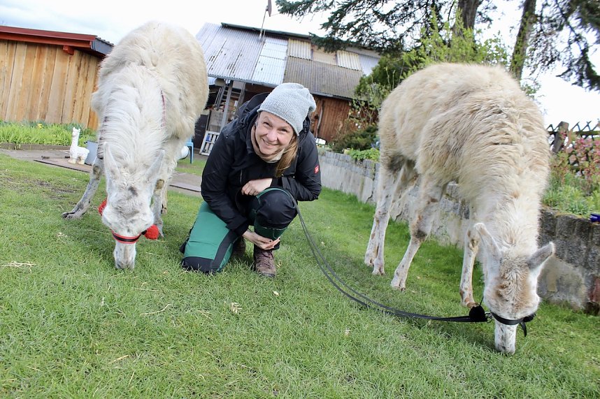 Alina Kroll ist die Gr&uuml;nderin und Betreiberin von Unstrut-Lamas