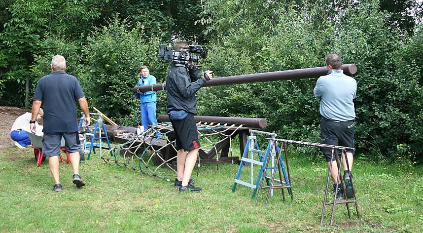 Dreharbeiten im Freibad Berga