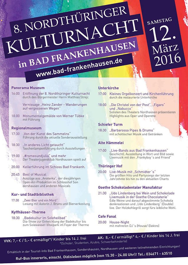 Bild: Buntes  Kulturprogramm in zehn verschiedenen Einrichtungen!